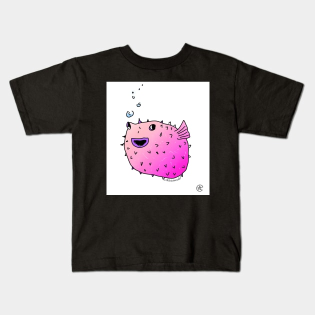 Pufferfish Kids T-Shirt by Theminimandali